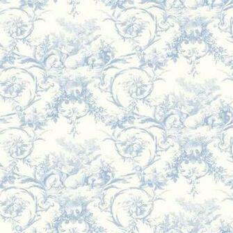 Blue Lamby Toile Wallpaper Interiorplace