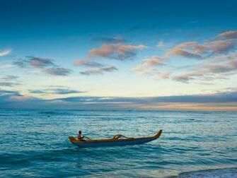 Ocean Canoe Oahu Nature Oceans HD Desktop Wallpaper