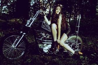Chopper Motorcycle Girl