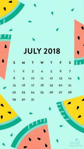 July Watermelon Calendar Wallpaper Sarah Hearts