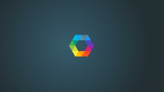 Minimalism Hexagon Rainbow 4k Wallpaper