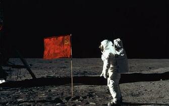 Moon First Man On The Soviet Union Flag Cosmonaut HD