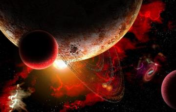 Wallpaper Red Storm Planet Image For Desktop Section