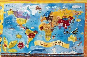World Map Wallpaper For Kids Rooms