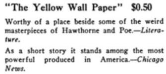 Ad For The Yellow Wall Paper From