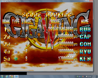 Giga Wing Gigawing Arcade Emulated M A E High Score By
