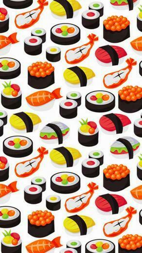 Sushi And Seafood Print Sfondi Carini Per iPhone
