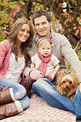 Blush Pink And Tan I Love That The Baby Is Wearing A Scarf