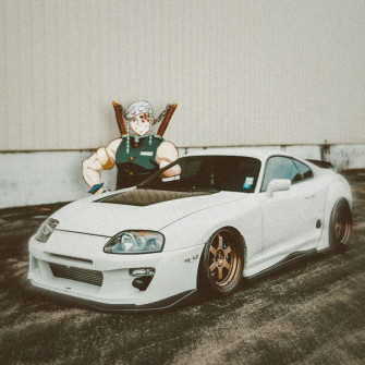 Tengen Uzui X A80 Supra Anime Wallpaper