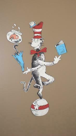 Dr Suess Cat In The Hat Handpainted Wallpaper Mural Via