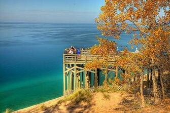 Sleeping Bear Dune Overlook Near Glen Arbor Empire Michigan
