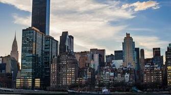 United States New York City Skyscrapers Buildings Ship Morning High
