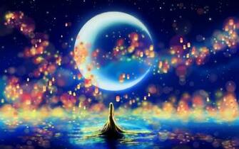 Artwork Light Bulbs Candles Fan Night Sky Wallpaper