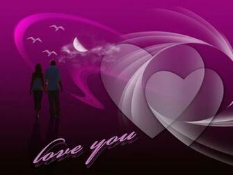 And Romantic Couple Cartoon Love Wallpaper