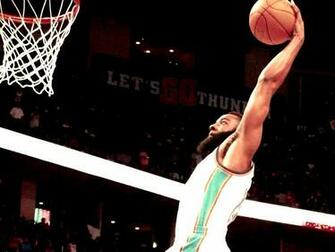 Dunk Oklahoma City Thunder James Harden Spalding Wallpaper