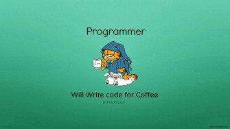Funny Garfield Coding Quote Wallpaper