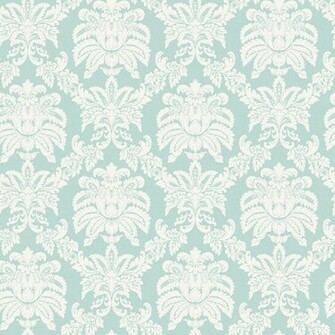 Blue Mountain Small Damask Aqua Strippable Non Woven Prepasted