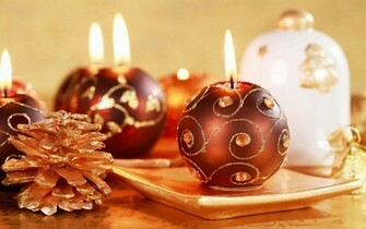 Christmas Candles HD Wallpaper