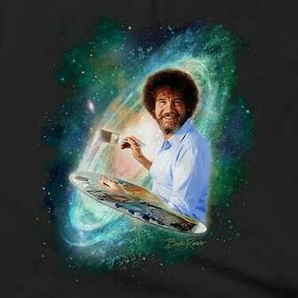 T Shirt Bob Ross Black Galaxy Men S Cut