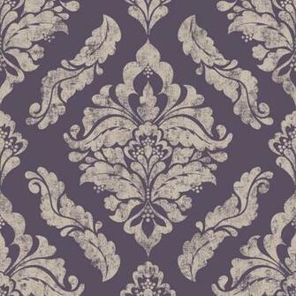 Graham Brown Vermeil Sq Ft Purple Silver Paper Damask