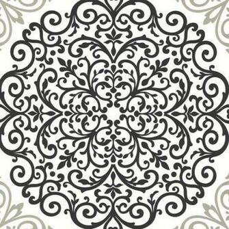 Cce130023 Black Medallion Damask Cassidy Encore Wallpaper By