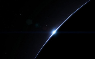 Stars Dark Sunrise Space Planet Simple Wallpaper