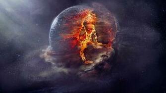 Planet Fire Destruction Wallpaper