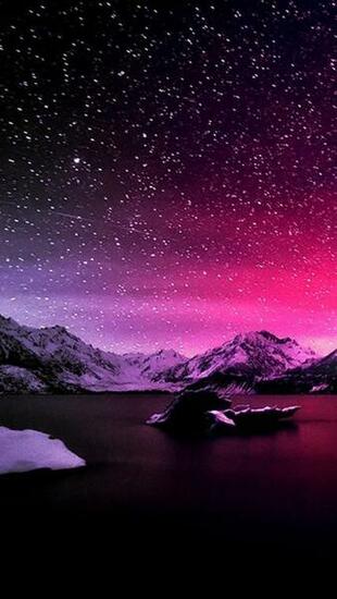Winter Night Background In iPhone Wallpaper Purple