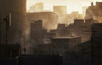 Wallpaper Kitbash3d Sunrise On The Slums By Mike Golden