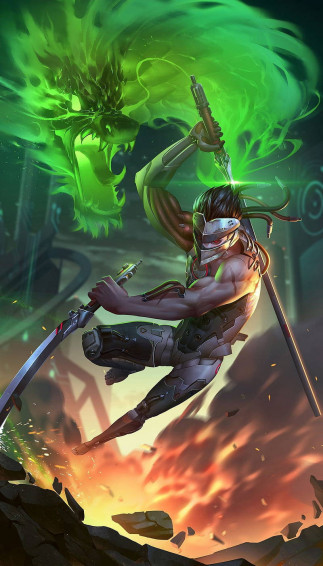 Blackwatch Skin Genji iPhone Fanart Wallpaper