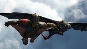 Hiccup And Toothless Night Fury Flying In Train Your Dragon