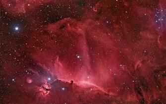 Red Space And The Stars Wallpaper Image