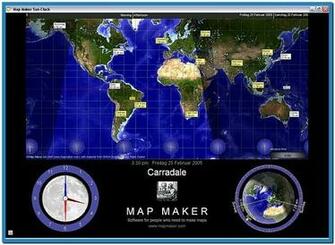 World Clock Map Screensaver