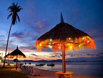 Beautiful Tropical Evening HD Desktop Wallpaper