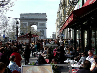 Paris Street Cafe Bistro Restaurant France French Flower Wallpaper