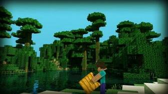 Water Jungle Steve Minecraft Wallpaper