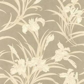 Vivianne Metallic Iris Floral Wallpaper Contemporary