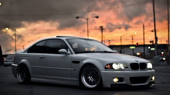 Gray Bmw Coupe Lowrider Car E46 M3 1080p