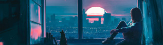 Anime Girl Watching Sunset Wallpaper