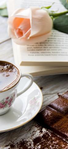 One Cup Of Tea Chocolate Pink Rose Book iPhone Pro