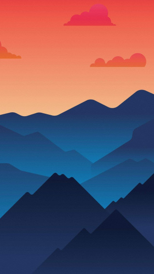 Abstract Orange And Blue Minimalist iPhone Wallpaper