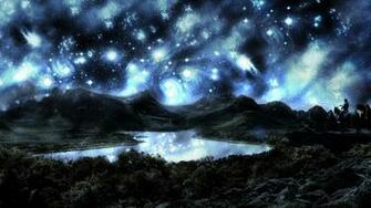 Outer Space Wallpaper Stars Forest Moon