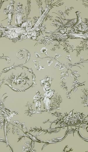 Paysannerie Toile Wallpaper A Scenic With Farm Workers