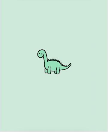 Green Dinosaur In Wallpaper Cartoon