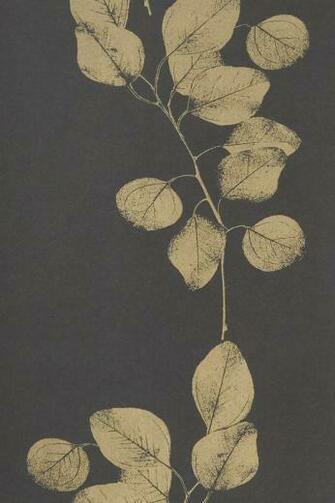 Wallpaper Leaf Metallic Black Gold Touch Me