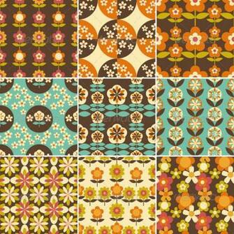 Set Of 70s Retro Seamless Pattern Design Zip File Contains Fully