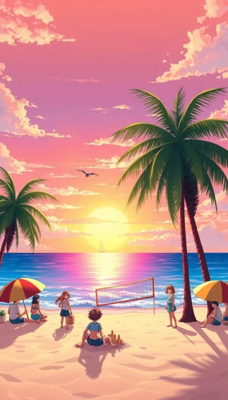 Anime Beach Wallpaper