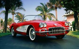 Wallpaper Classic Sports Cars Chevrolet Corvette Red