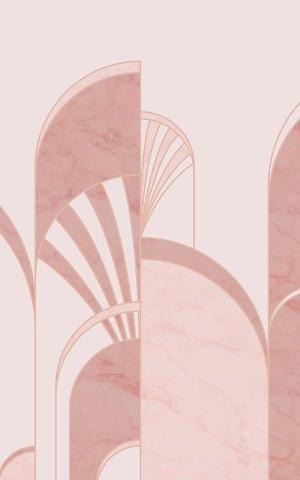 Pink Art Deco Arches Pattern Wallpaper Mural Hovia Uk
