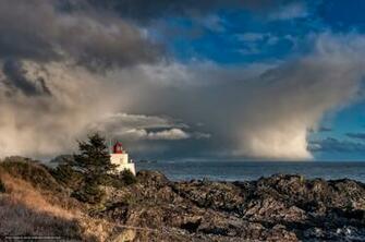 Storm Lighthouse Wild Pacific Trail Ucluelet Desktop Wallpaper